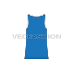 Mens deep neck tank top flat sketch, back view