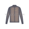 Mens Denim Jacket flat sketch, front view