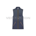 Mens denim vest fashion flat flat sketch, front view