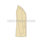 Mens Double Breasted Coat flat sketch, side view