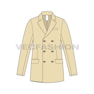 Mens Double Breasted Coat fornt view