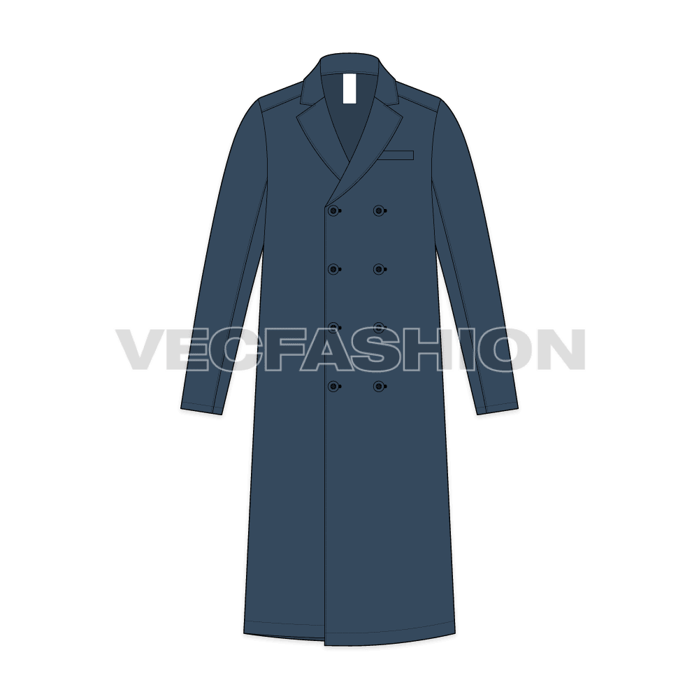 double breasted overcoat mens front view