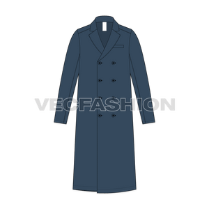 double breasted overcoat mens front view