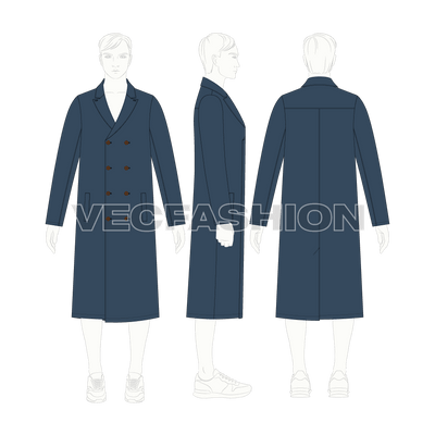 Mens Double Breasted Coat