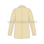 Mens Double Breasted Coat flat sketch, back view