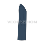 Double Breasted Overcoat Mens flat sketch, side view
