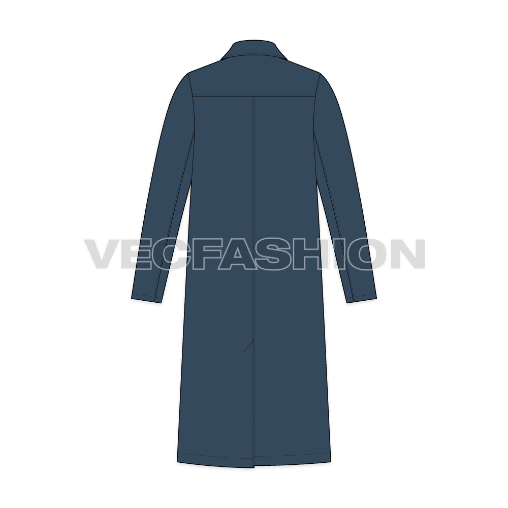 double breasted overcoat mens back view