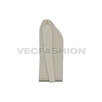 Mens double tees, henley and round neck flat sketch, side view