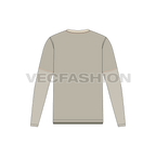 Mens double tees, henley and round neck flat sketch, back view
