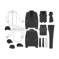 A Charcoal Gray colored Classic Fashion Set for Men Dress Clothing. This fashion is designed to obtain a Classic look for Men Styling for Winter Season Formal Work Wear.  Can also be worn during summer season for highly formal gatherings.