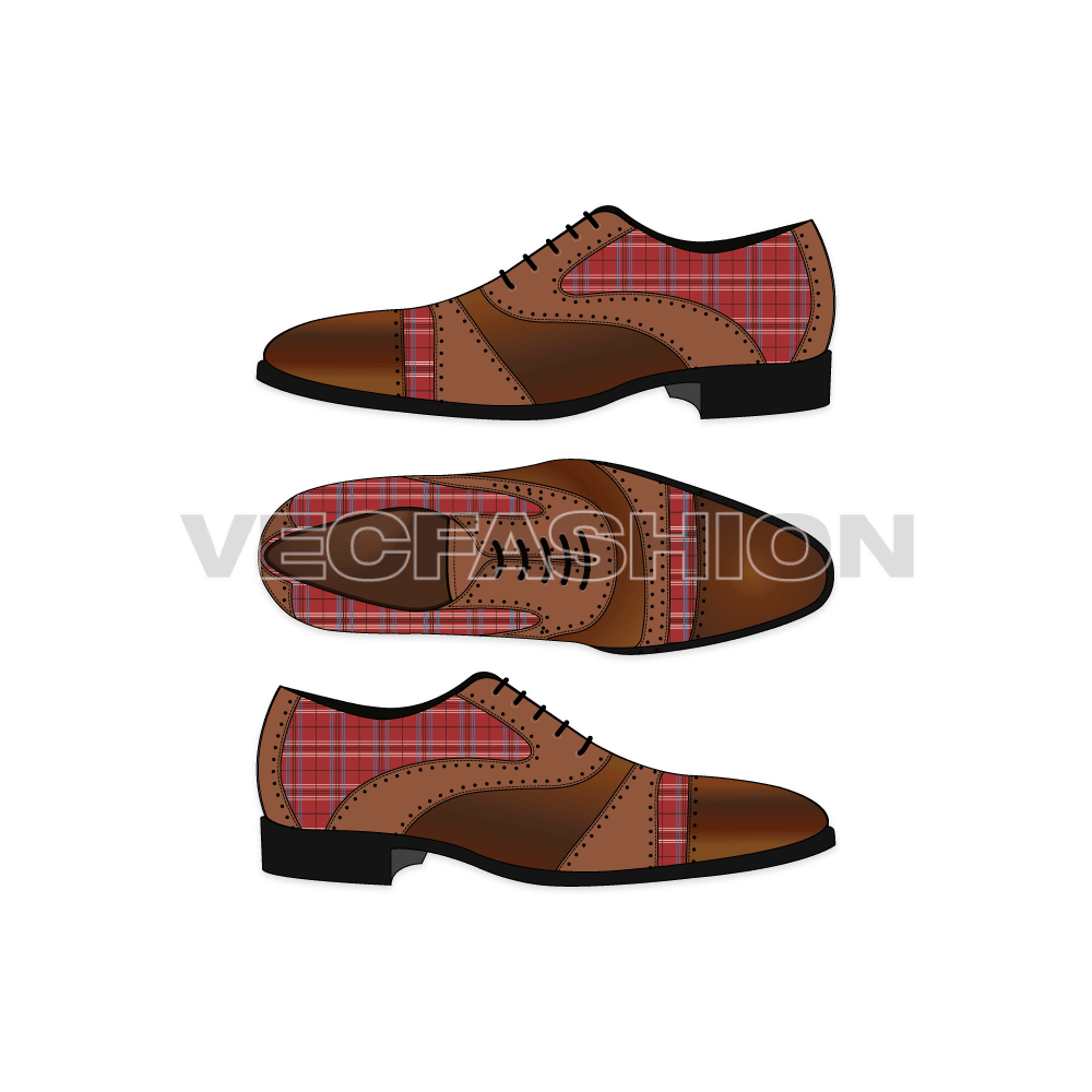 Mens dress shoes flat sketch