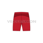 Mens dri-fit sport shorts flat sketch, back view