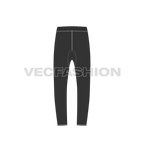 Mens drop crotch track pants flat sketch, back view