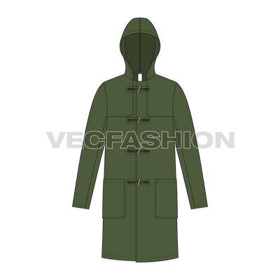 Mens Duffle Coat front view