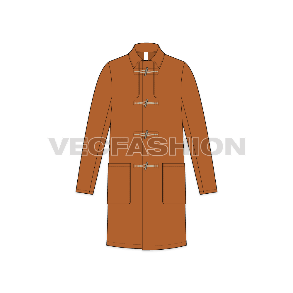 duffle coat for mens front view