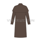 Mens Duster Coat flat sketch, back view