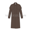 Mens Duster Coat flat sketch, front view