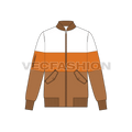 Mens Fashion Bomber Jacket flat sketch, front view