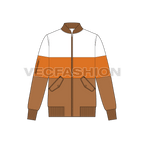 Mens Fashion Bomber Jacket flat sketch, front view