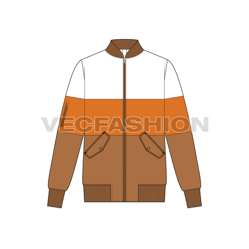Mens Fashion Bomber Jacket front view