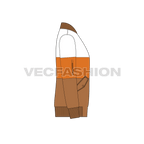 Mens Fashion Bomber Jacket flat sketch, side view