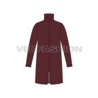 Mens Fish Tail Jacket flat sketch, back view