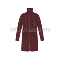 Mens Fish Tail Jacket flat sketch, front view