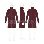 Mens Fish Tail Jacket flat sketch, croqui sketch