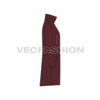 Mens Fish Tail Jacket flat sketch, side view