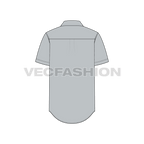 Mens fishing shirt flat sketch, back view
