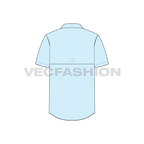 Mens fishing shirt with tech pockets flat sketch, back view