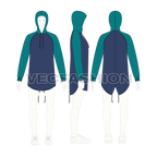 Mens fishtail hoodie flat sketch, croqui sketch
