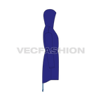 Mens Fishtail Parka flat sketch, side view