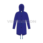 Mens Fishtail Parka flat sketch, front view