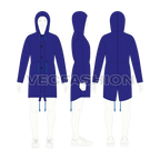 Mens Fishtail Parka flat sketch, croqui sketch