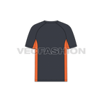 Mens fitness sport shirt flat sketch, back view
