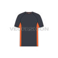 Mens fitness sport shirt flat sketch, front view