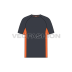 Mens fitness sport shirt flat sketch, front view