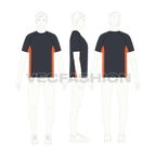 Mens fitness sport shirt flat sketch, croqui sketch