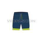 Mens fitness sport shorts flat sketch, front view