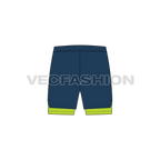 Mens fitness sport shorts flat sketch, back view