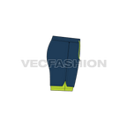 Mens fitness sport shorts flat sketch, side view