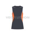 Mens fitness training vest flat sketch, front view