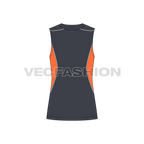Mens fitness training vest flat sketch, front view
