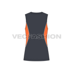 Mens fitness training vest flat sketch, back view