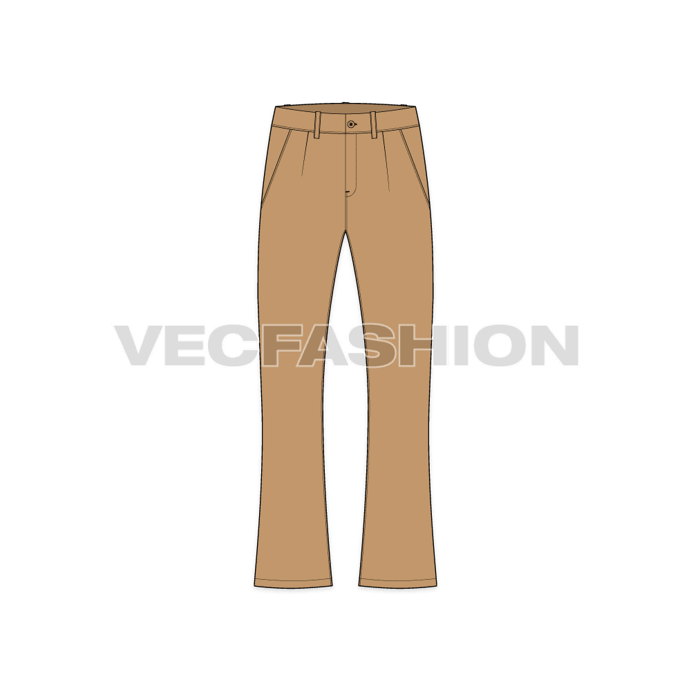 Mens Flare Leg Cotton Pants - VecFashion