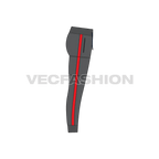 Mens fleece joggers flat sketch, side view