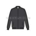 Mens Flight Jacket Fashion Flat Sketch flat sketch, front view