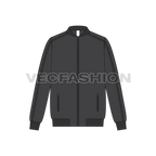 Mens Flight Jacket Fashion Flat Sketch flat sketch, front view