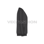 Mens Flight Jacket Fashion Flat Sketch flat sketch, side view